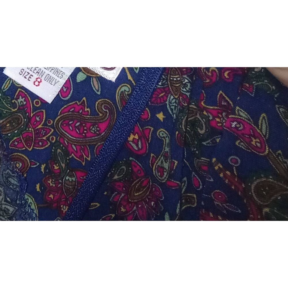 Vintage' 80s Karin Stevens petites Paisley long dress, granny core, cottage core - Picture 10 of 10